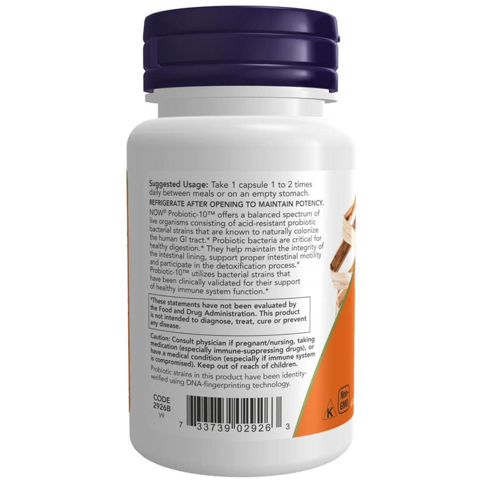 NOW Foods Probiotic-10 25 Billion 50 Veg Capsules | Premium Supplements at MYSUPPLEMENTSHOP