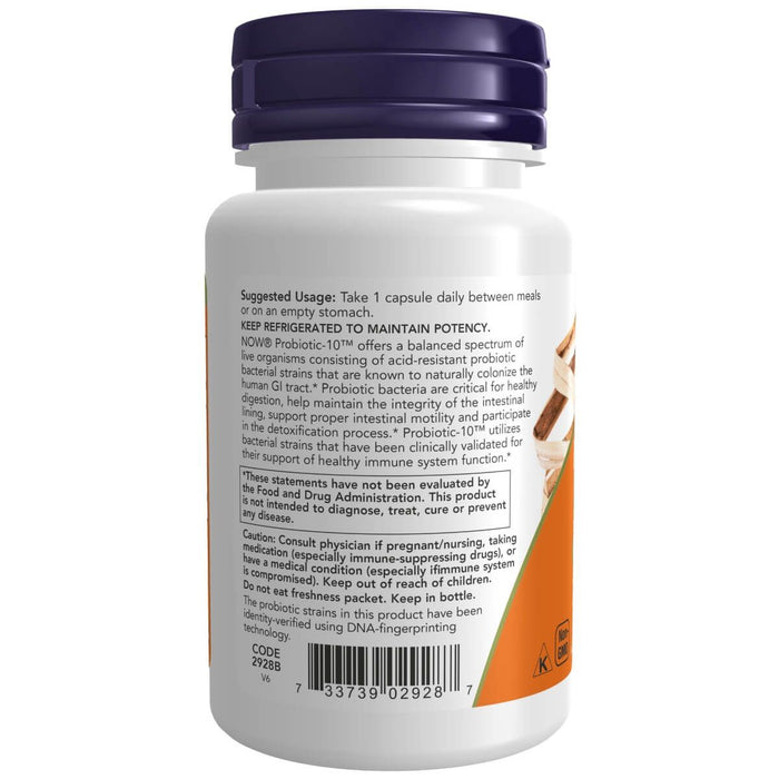 NOW Foods Probiotic-10 50 Billion 50 Veg Capsules | Premium Supplements at MYSUPPLEMENTSHOP