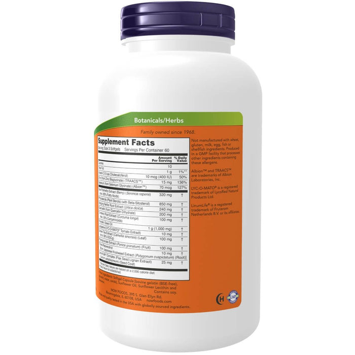 NOW Foods Prostate Health Clinical Strength 180 Softgels | Premium Supplements at MYSUPPLEMENTSHOP