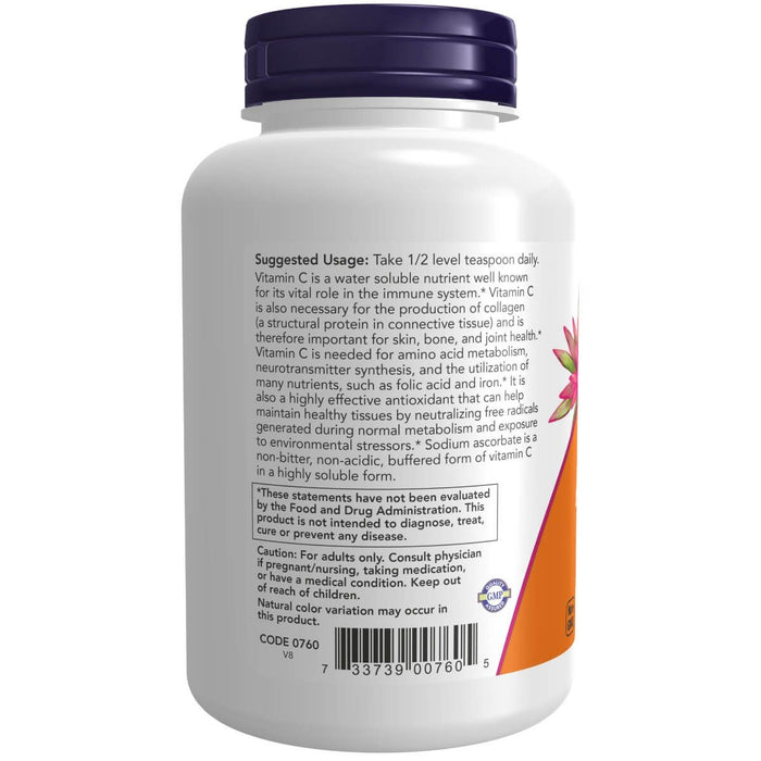 NOW Foods Sodium Ascorbate Powder 8oz (227g) | Premium Supplements at MYSUPPLEMENTSHOP