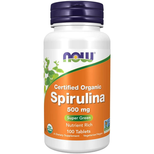 NOW Foods Spirulina 500 mg 100 Organic Tablets | Premium Supplements at MYSUPPLEMENTSHOP