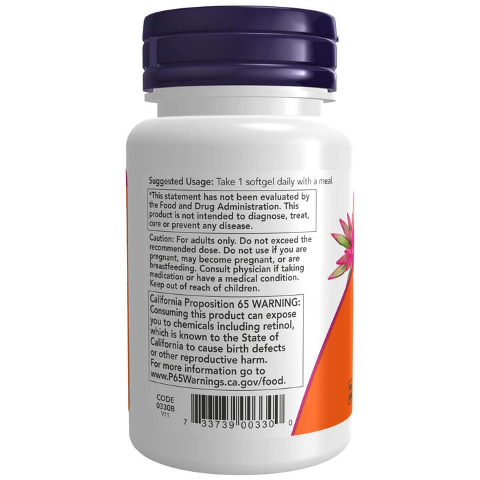 NOW Foods Vitamin A 10,000 IU 100 Softgels | Premium Supplements at MYSUPPLEMENTSHOP