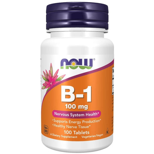 NOW Foods Vitamin B-1 100 mg 100 Tablets | Premium Supplements at MYSUPPLEMENTSHOP