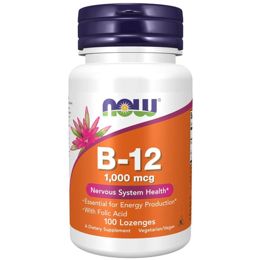 NOW Foods Vitamin B-12 1,000 mcg 100 Chewable Lozenges | Premium Supplements at MYSUPPLEMENTSHOP