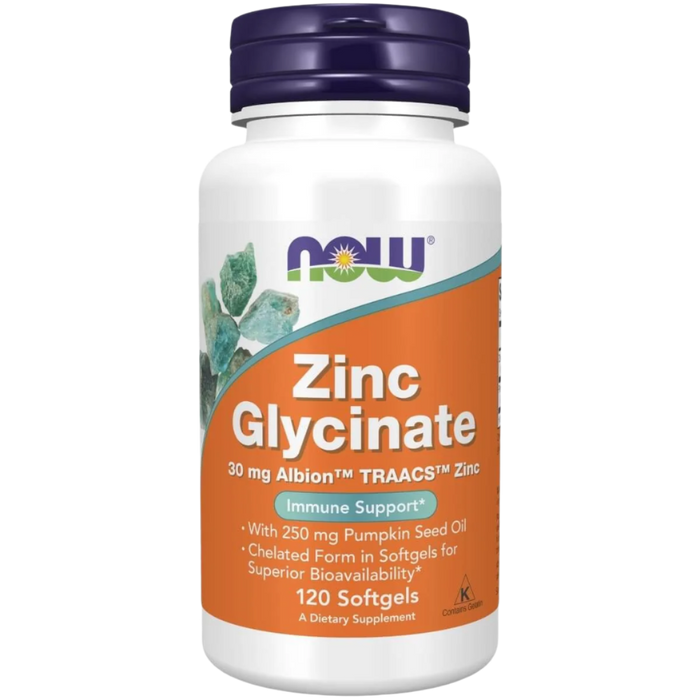 NOW Foods Zinc Glycinate 120 Softgels