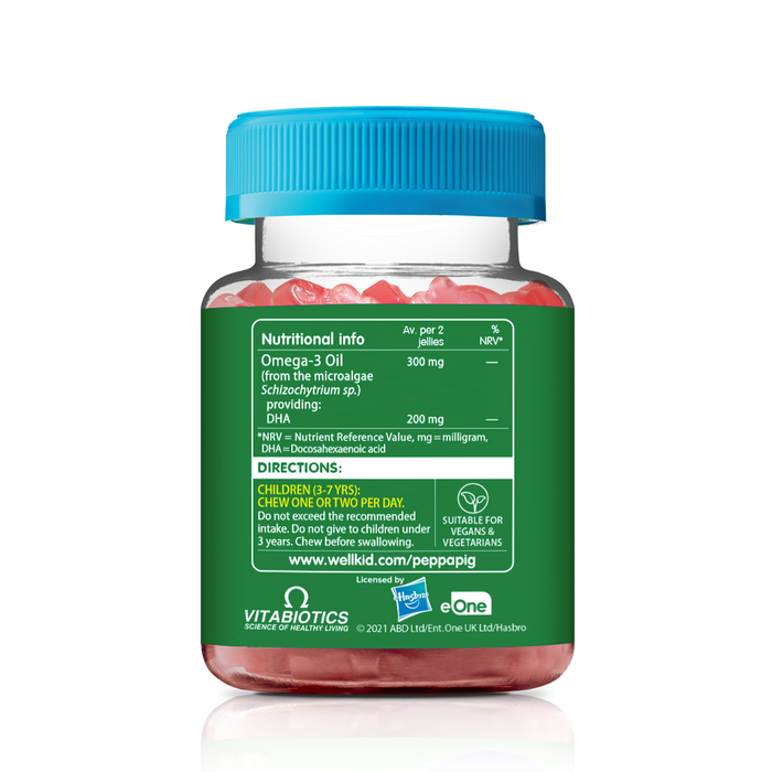 Vitabiotics WellKid Peppa Pig Omega 3 Flaxseed Oil 30 Soft Jellies for 3-7 Years - Omega 3 at MySupplementShop by Vitabiotics