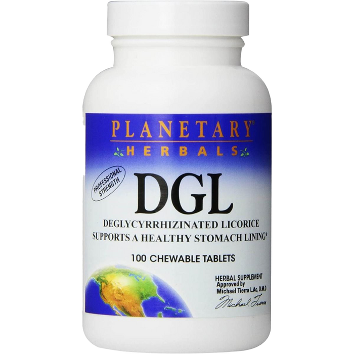 Planetary Herbals DGL (Deglycyrrhizinated Licorice) 100 Chewable Tablets