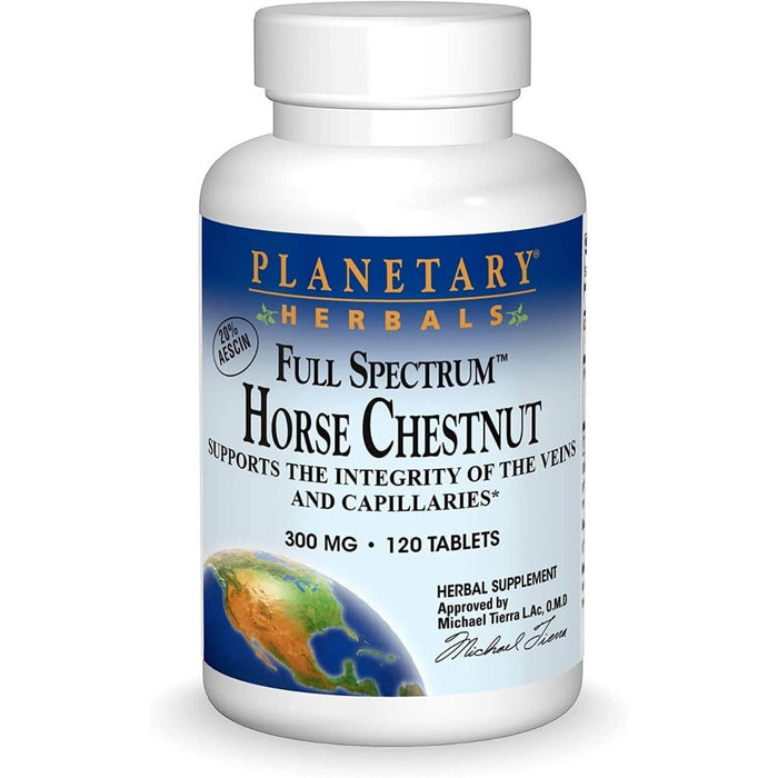 Planetary Herbals Full Spectrum Horse Chestnut 300mg 120 Tablets - Heart Health at MySupplementShop by Planetary Herbals