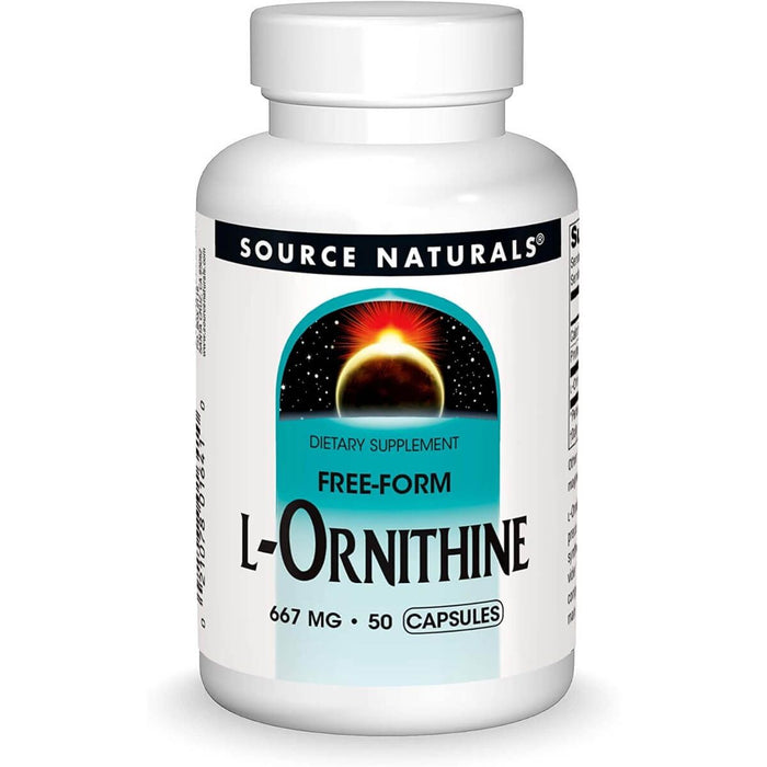 Source Naturals L-Ornithine 667mg 50 Capsules - Energy & Vitality at MySupplementShop by Source Naturals