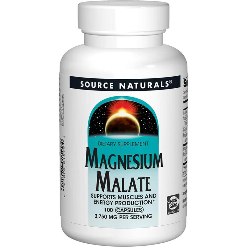 Source Naturals Magnesium Malate 625mg 100 Capsules | Premium Supplements at MYSUPPLEMENTSHOP