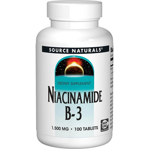 Source Naturals Niacinamide B-3 1500mg 100 Tablets | Premium Supplements at MYSUPPLEMENTSHOP