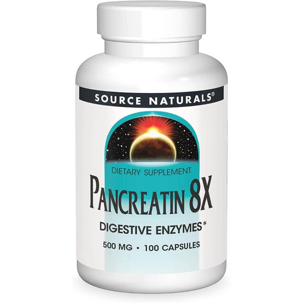 Source Naturals Pancreatin 8X 500mg 100 Capsules | Premium Supplements at MYSUPPLEMENTSHOP