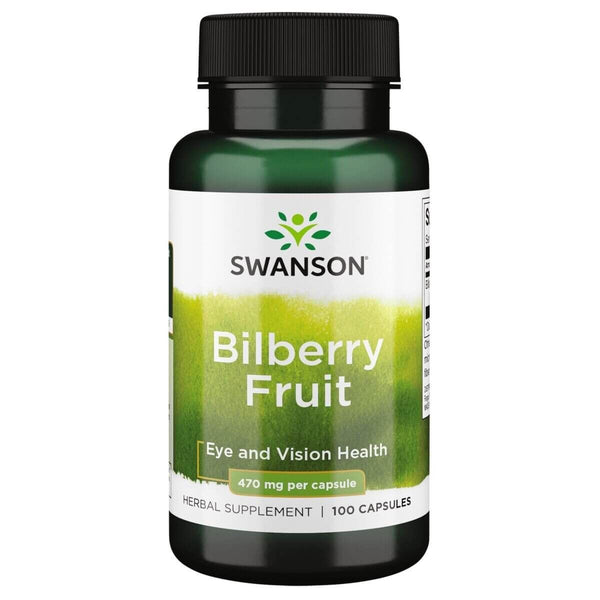 Swanson Bilberry Fruit 470 mg 100 Capsules | Premium Supplements at MYSUPPLEMENTSHOP.co.uk