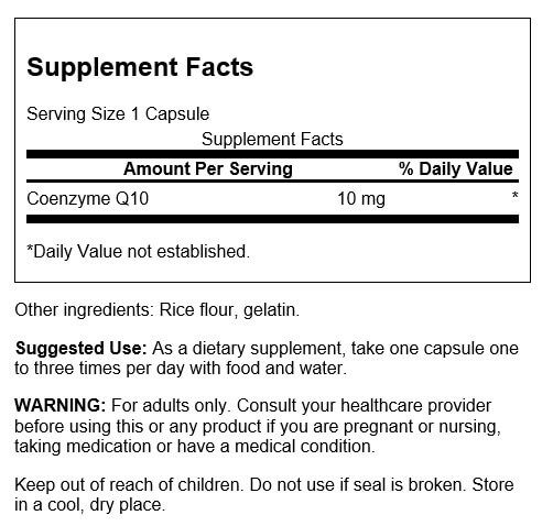 Swanson CoQ10 10 mg 100 Capsules | Premium Supplements at MYSUPPLEMENTSHOP