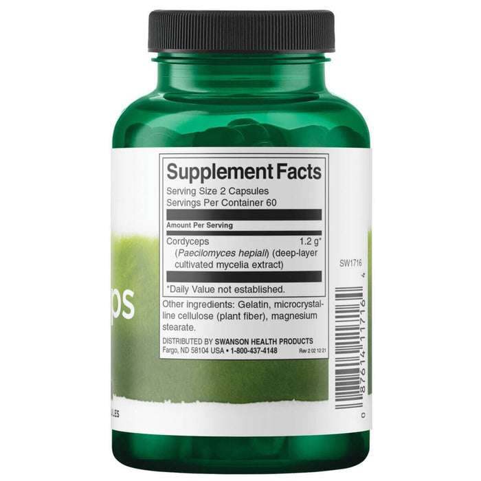 Swanson Cordyceps 600 mg 120 Capsules - Health and Wellbeing at MySupplementShop by Swanson