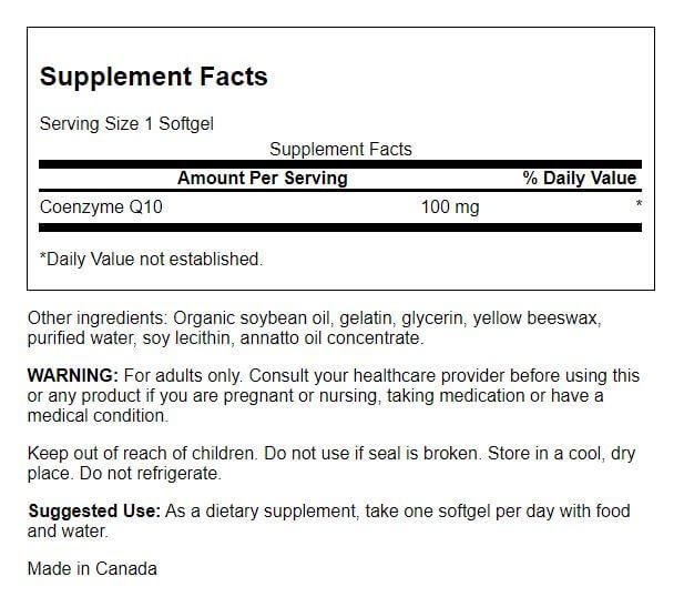 Swanson High Potency CoQ10 100mg 100 Softgels at MySupplementShop.co.uk