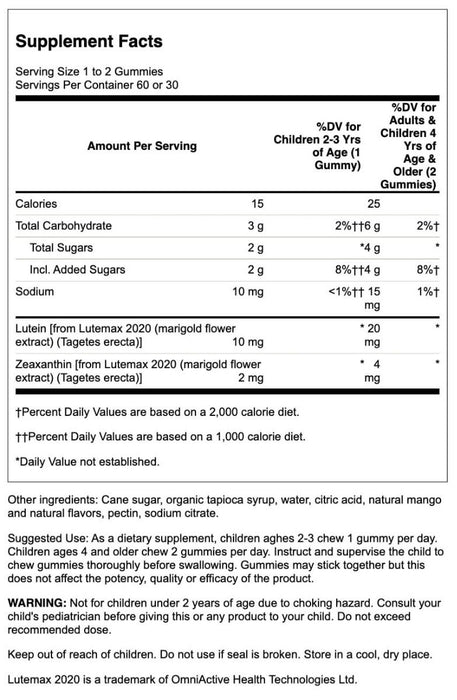 Swanson Kids Vision Support Mango 60 Gummies | Premium Supplements at MYSUPPLEMENTSHOP