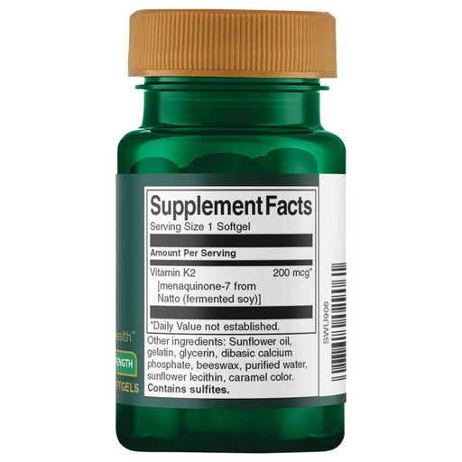 Swanson Maximum Strength, Real Food Vitamin K2, 200mcg 30 Softgels at MySupplementShop.co.uk