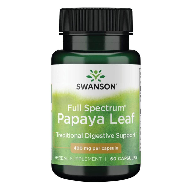 Swanson Papaya Leaf 400 mg 60 Capsules - Health and Wellbeing at MySupplementShop by Swanson