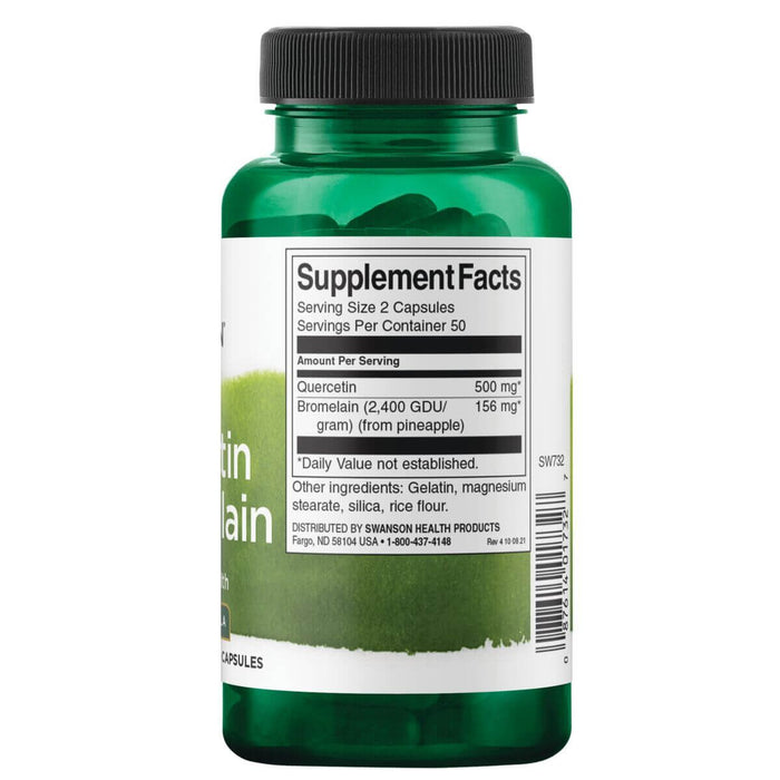 Swanson Quercetin &amp; Bromelain Advanced Formula 100 Capsules | Premium Supplements at MYSUPPLEMENTSHOP