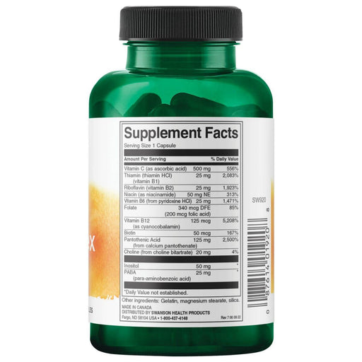 Swanson Super Stress B-Complex with Vitamin C 100 Capsules at MySupplementShop.co.uk