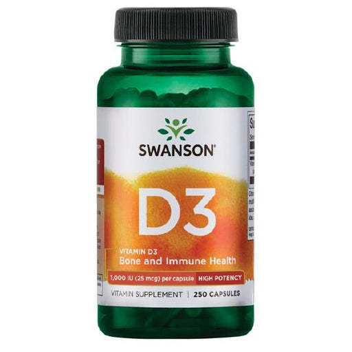 Swanson Vitamin D3 High Potency 1,000 IU (25 mcg) 250 Capsules at MySupplementShop.co.uk