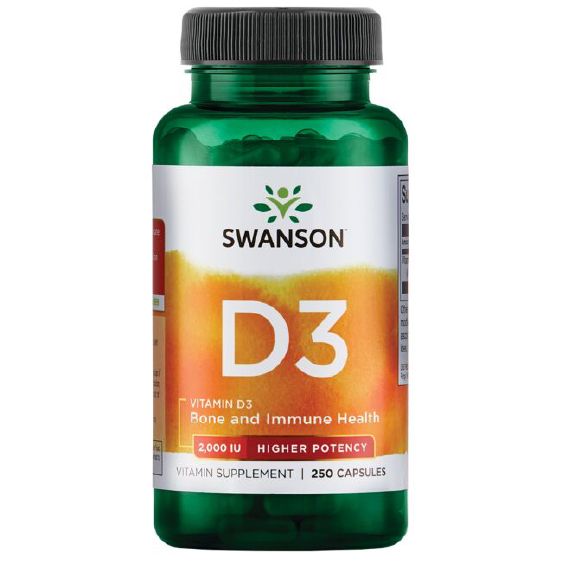 Swanson Vitamin D3 Higher Potency 2,000 IU (50 mcg) 250 Capsules at MySupplementShop.co.uk