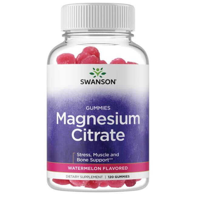 Swanson Magnesium Citrate Gummies, Watermelon Flavoured 84mg 120 Gummies | Premium Supplements at MYSUPPLEMENTSHOP