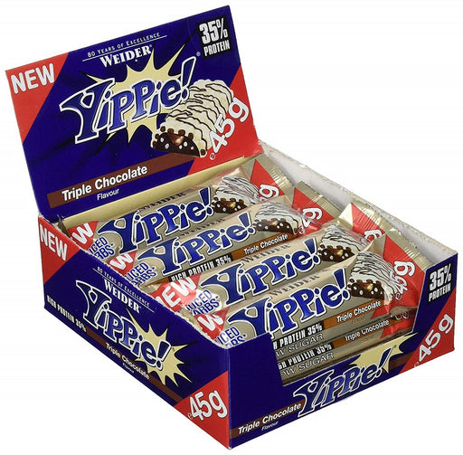 Weider Yippie! Nuts, Nougat Hazelnut - 12 bars (45 grams) | High-Quality Protein Bars | MySupplementShop.co.uk