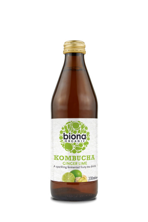 Biona Organic Kombucha Ginger & Lime 330ml | High-Quality Health Foods | MySupplementShop.co.uk