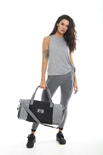 Gold's Gym UK GGBAG128 Unisex Workout Training Contrast Barrel Holdall Bag Grey Marl/Black One Size | High-Quality Sports Duffels | MySupplementShop.co.uk