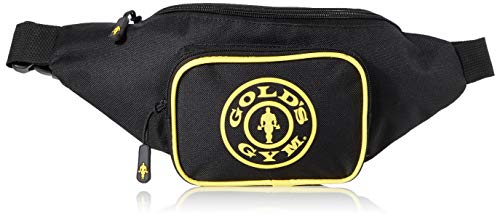 Gold's Gym UK GGBAG130 Unisex Contrast Fanny Pack Workout Training Bum Bag Black/Yellow One Size | High-Quality Hiking Waist Packs | MySupplementShop.co.uk