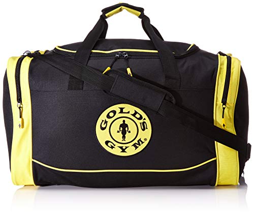 Gold's Gym Men's Holdall Bag Yellow Black/Gold | High-Quality Sports Duffels | MySupplementShop.co.uk