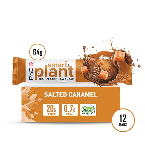 PhD Smart Bar Plant Vegan Protein bar Salted Caramel-12 Bars | High-Quality Protein Bars | MySupplementShop.co.uk