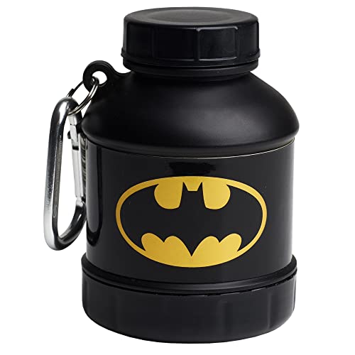 Smartshake Justice League Whey2Go Batman Protein Powder Storage Container 50g - BPA Free Shaker Bottle Funnel for Whey Protein Powder + Protein Shakes 110ml DC Comics Batman Gifts for Men | High-Quality Supplement Shakers | MySupplementShop.co.uk