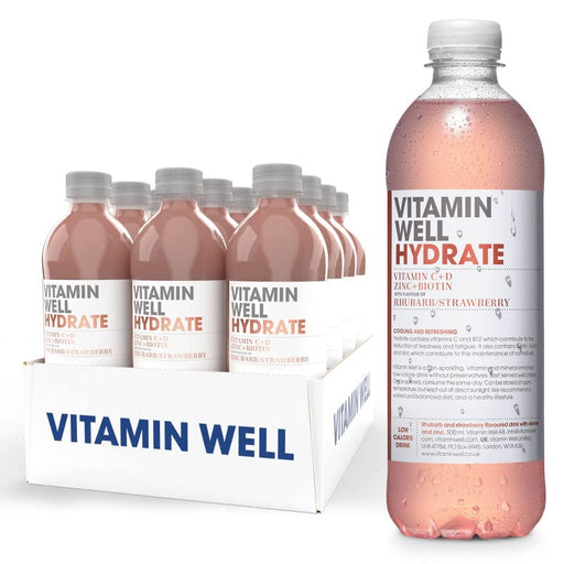 Vitamin Well Hydrate 12x500ml Rhubarb & Strawberry - Energy Drinks at MySupplementShop by Vitamin Well