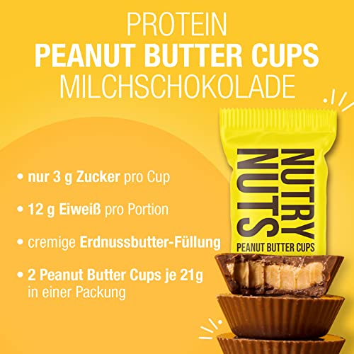 Nutry Nuts Milk Chocolate Peanut Butter Cups 12x42g Original | High-Quality High Protein | MySupplementShop.co.uk