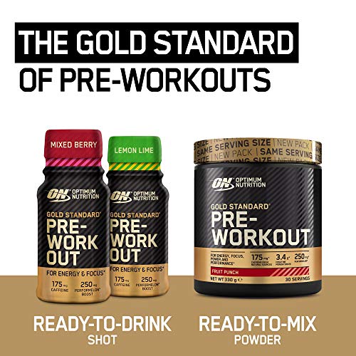 Optimum Nutrition Gold Standard Pre Workout Shot 12x60ml Lemon & Lime - Sports Nutrition at MySupplementShop by Optimum Nutrition