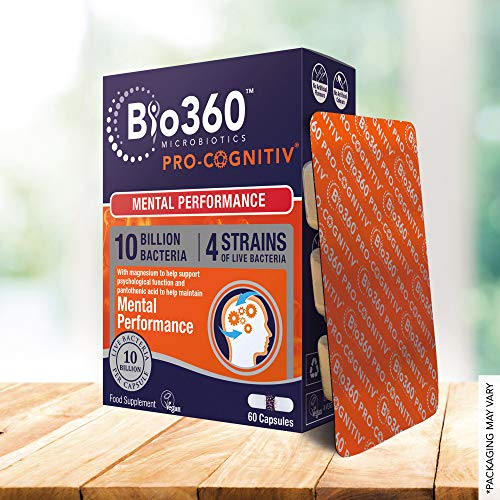 Bio360 Pro-Cognitiv (10 Billion Bacteria)|from Natures Aid|Mental Performance*|60 Capsules | High-Quality Combination Multivitamins & Minerals | MySupplementShop.co.uk