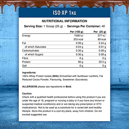 Applied Nutrition ISO XP Whey Isolate - Whey Protein Isolate Powder ISO-XP Funky Yummy Flavours (1kg - 40 Servings) (Choco Caramel) | High-Quality Blocks & Bars | MySupplementShop.co.uk