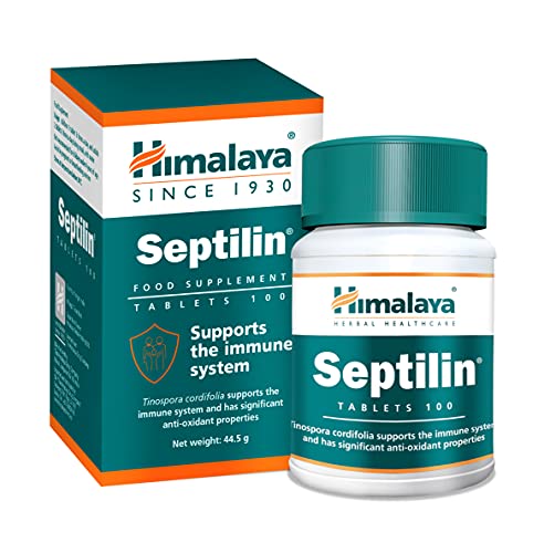 Himalaya SEPTILIN - Natural Immune System Booster Supplement For Colds and Allergies 100 Gluten-Free Tablets | High-Quality Combination Multivitamins & Minerals | MySupplementShop.co.uk