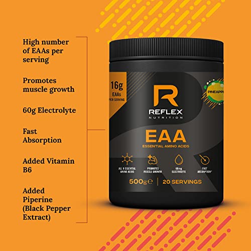 Reflex Nutrition EAA 500g Pineapple | High-Quality Amino Acids and BCAAs | MySupplementShop.co.uk