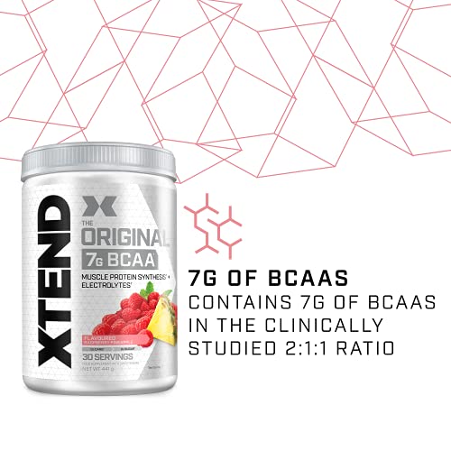 XTEND Original BCAA Powder Raspberry Pineapple | Branched Chain Amino Acids Supplement | 7g BCAAs + Muscle Supplements | Electrolytes for Recovery | Amino Energy Post-Workout | 30 Servings | High-Quality BCAAs | MySupplementShop.co.uk