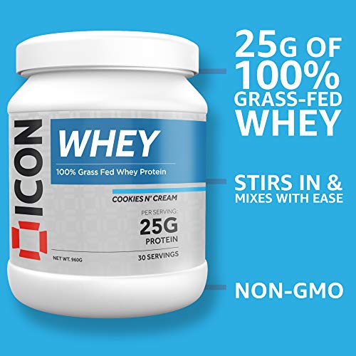 ICON Nutrition Whey Protein Powder 960g 30 Servings - Cookies and Cream | High-Quality Sports Supplements | MySupplementShop.co.uk