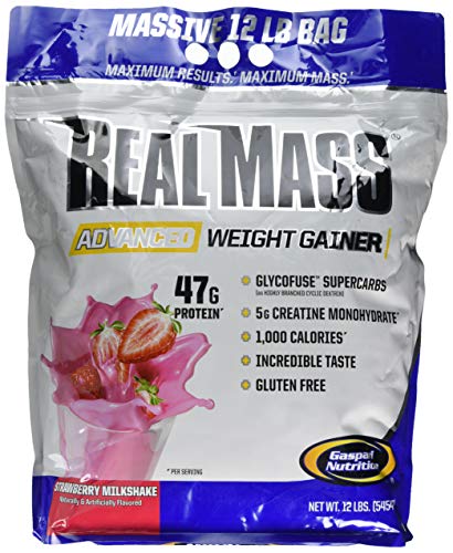 Gaspari Nutrition 5.4 kg Strawberry Real Mass Advanced | High-Quality Amino Acids | MySupplementShop.co.uk