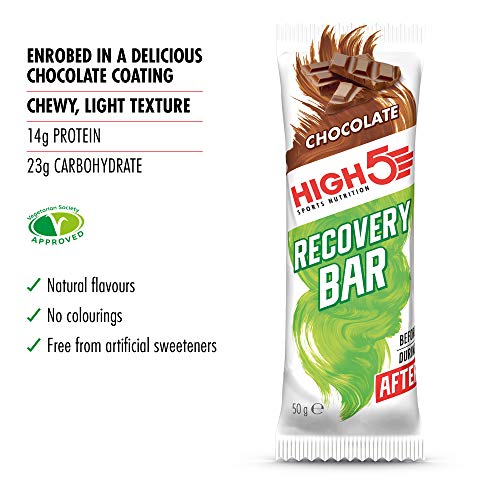 HIGH5 Recovery Bar High In Protein for Muscle Growth & Maintenance No Artificial Sweeteners Veg Friendly (Chocolate 25 x 50g) - Sports Nutrition at MySupplementShop by HIGH5