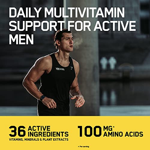 Optimum Nutrition Opti-Men Multivitamin Supplements for Men with Vitamin D Vitamin C Vitamin A and Amino Acids 60 Servings 180 Capsules | High-Quality Combination Multivitamins & Minerals | MySupplementShop.co.uk