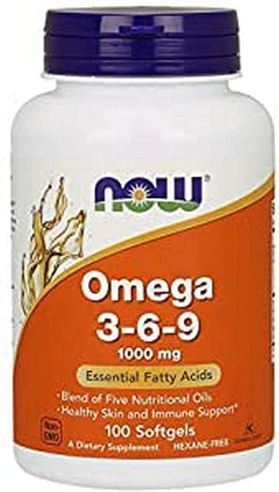 NOW Foods Omega 3-6-9, 1000mg - 100 softgel - Omegas, EFAs, CLA, Oils at MySupplementShop by NOW Foods