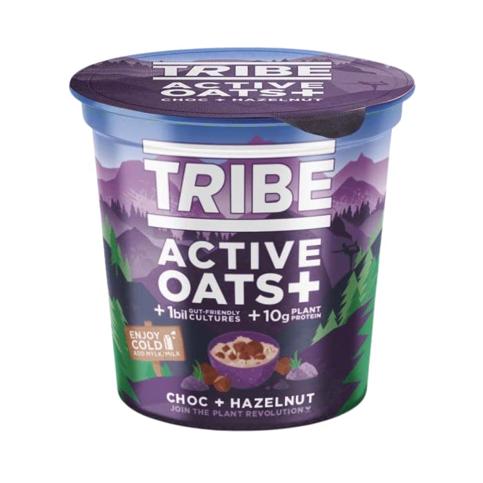 Tribe Active Oats+ Pots, Choc + Hazelnut - 8 x 60g | High-Quality Sports Supplements | MySupplementShop.co.uk