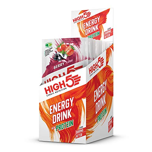 HIGH5 Energy Drink With Protein Blend of Carbohydrates Protein & Electrolytes (Berry 12 x 47g) | High-Quality Electrolyte Replacements | MySupplementShop.co.uk